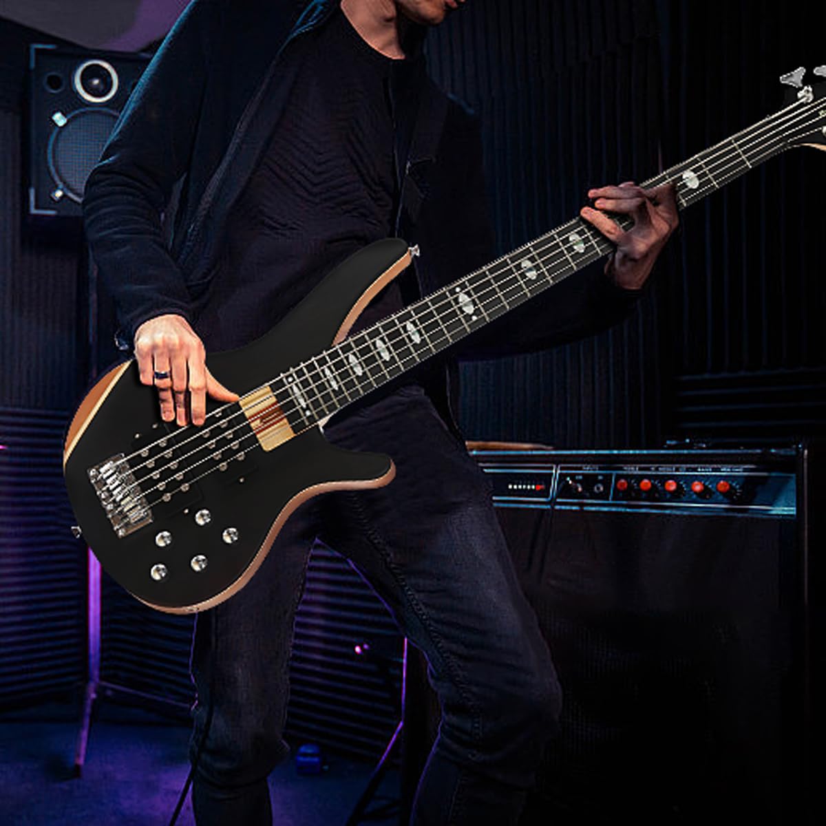 Amazon.com: Bullfighter Elem Electric Bass Guitar Through Body 4/5